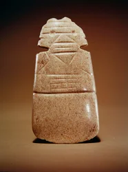 Dieu hache anthropomorphe, de Guacimo, région de Linea Vieja